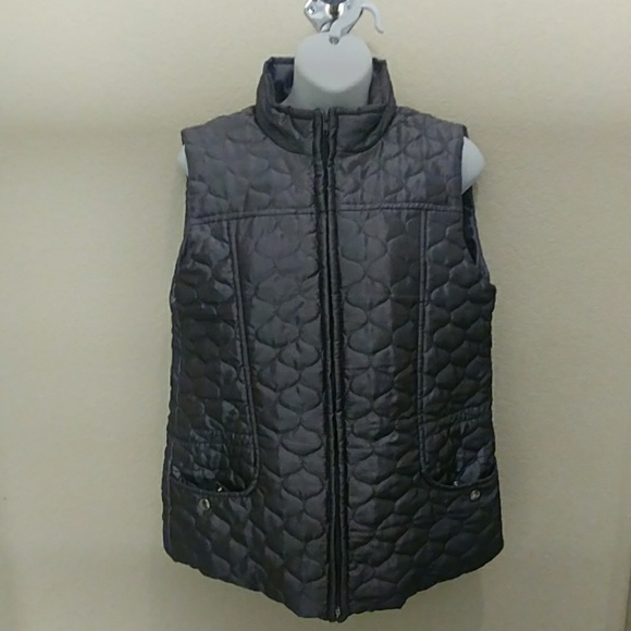 New Directions Quilted Gunmetal Vest - Picture 3 of 8
